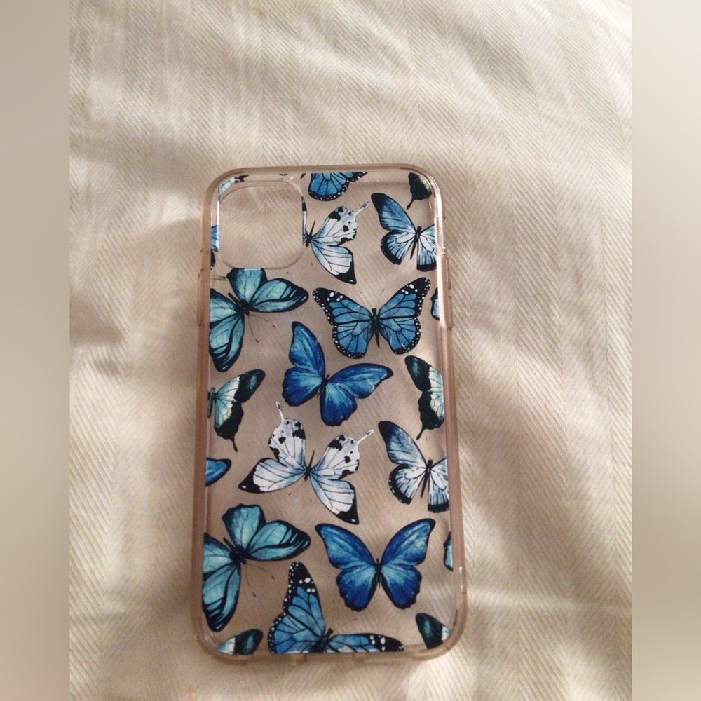 IPhone 11 Blue Butterfly Printed Hard Case